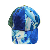 Colorful tie-dye baseball cap on a white background