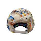 Colorful cap with 'JAM'S WORLD' logo on a white background