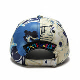 Colorful cap with a logo on a white background