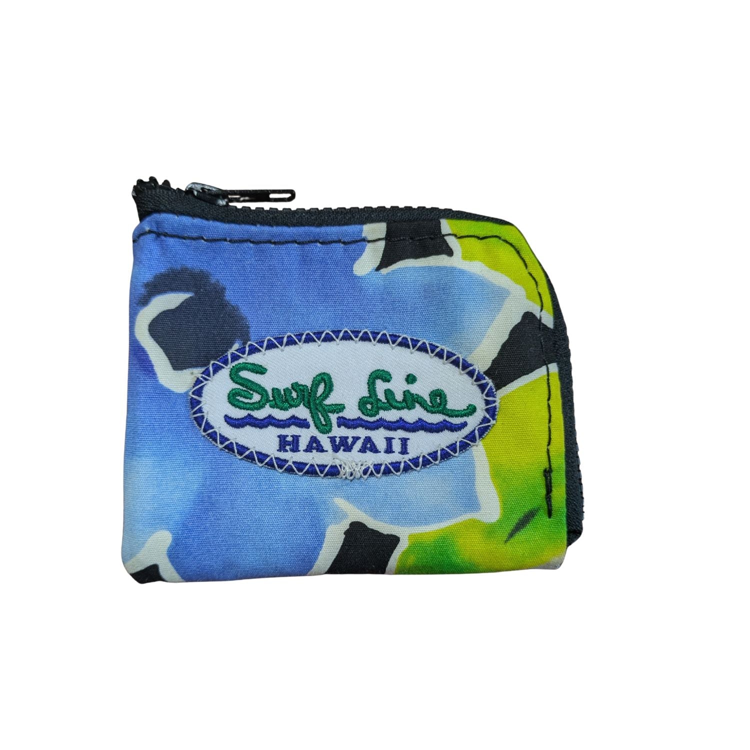 Monedero colorido con el logo 'Surf Line Hawaii' sobre fondo blanco