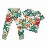 Toddler 2PC Short Sleeve Pant Set - Tropical Vacation