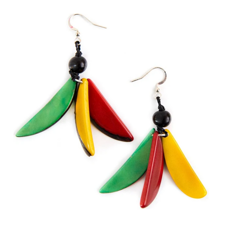 Boucles d'oreilles Violeta Noix de Tagua - Multi