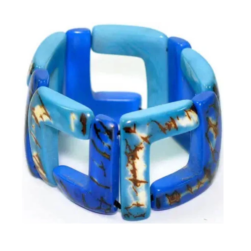 Tagua Nut Santiago Bracelet - Royal Blue / Turquoise