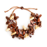 Tagua Nut Liza Bracelet - Chestnut Brown Ivory