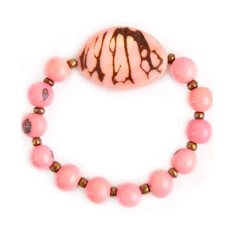 Tagua Nut Lupe Bracelet - Pink