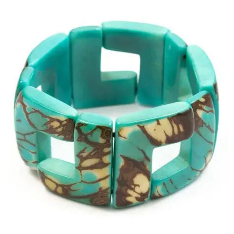 Bracelet Santiago Noix de Tagua - Turquoise
