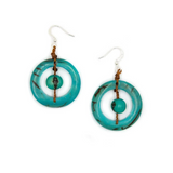 Boucles d'oreilles Lorena Noix de Tagua - Turquoise