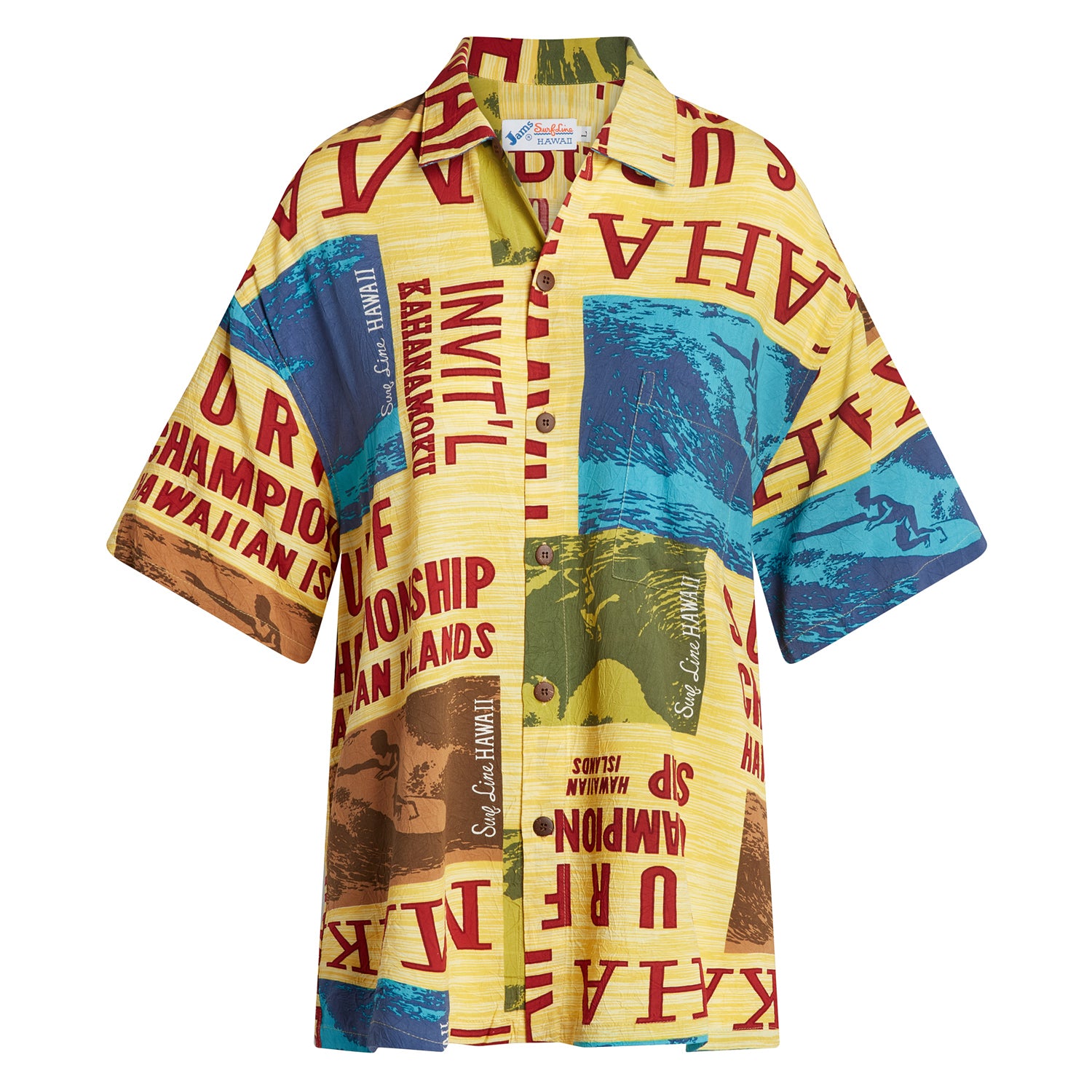 Chemise Rétro Homme - Surf Contest Jaune