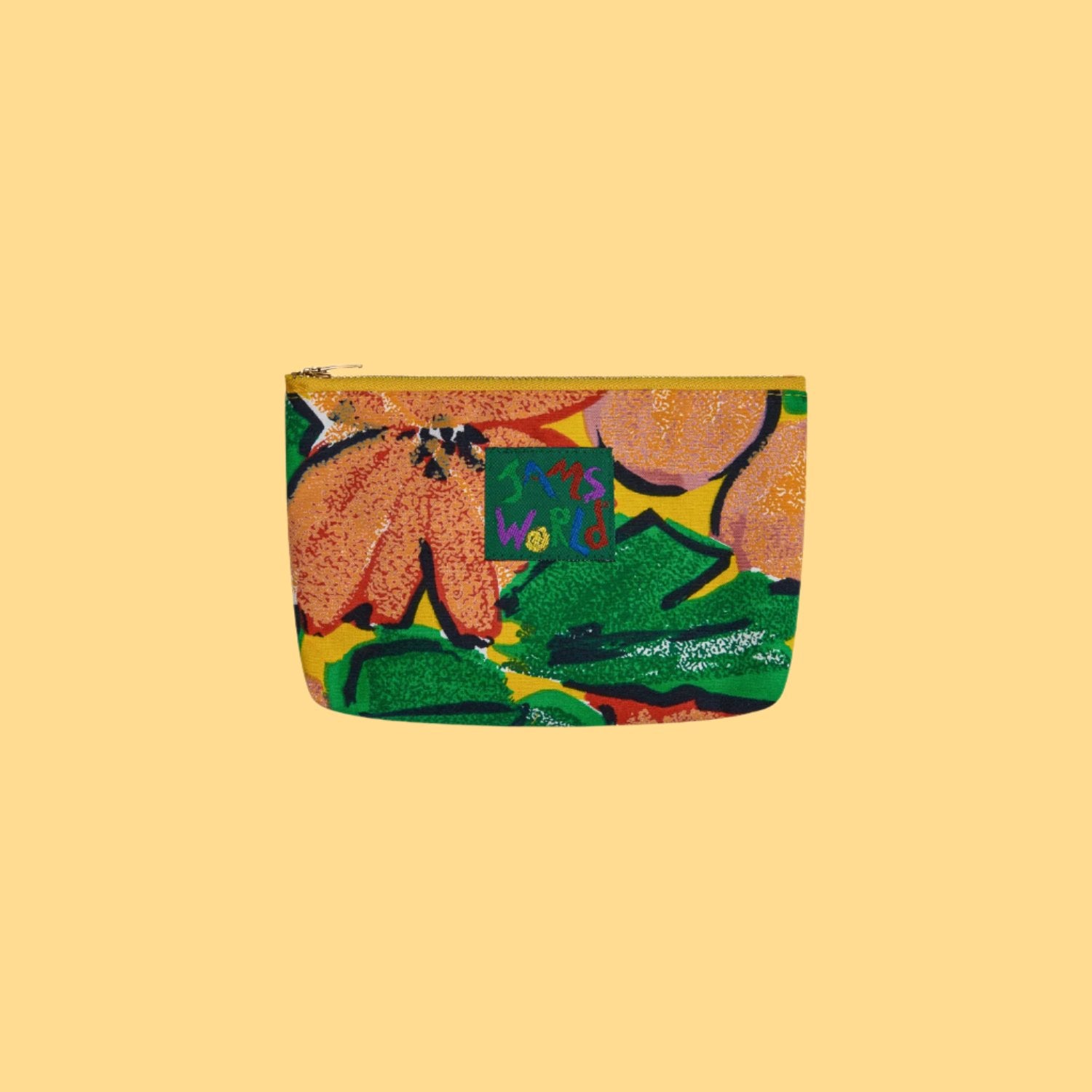Jams World Go-To 带衬里拉链手拿包 - 黄色花朵