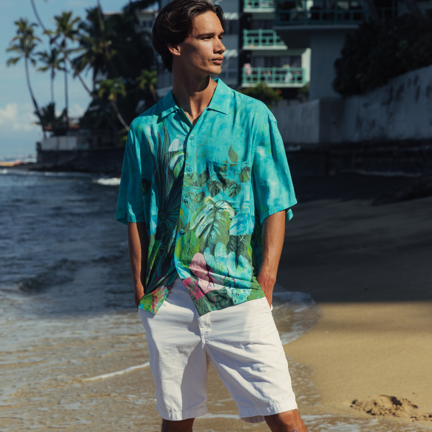 Men's Retro Shirt - Emerald Forest