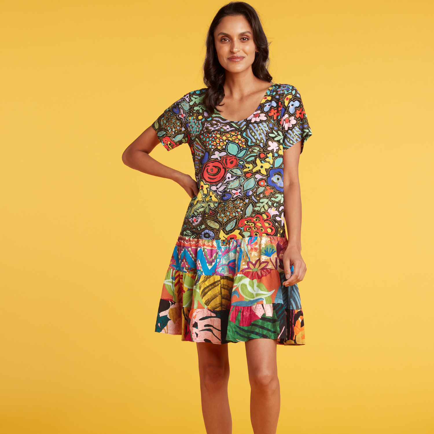 Hattie Dress in Montage Print | Jams World® – jamsworld.com