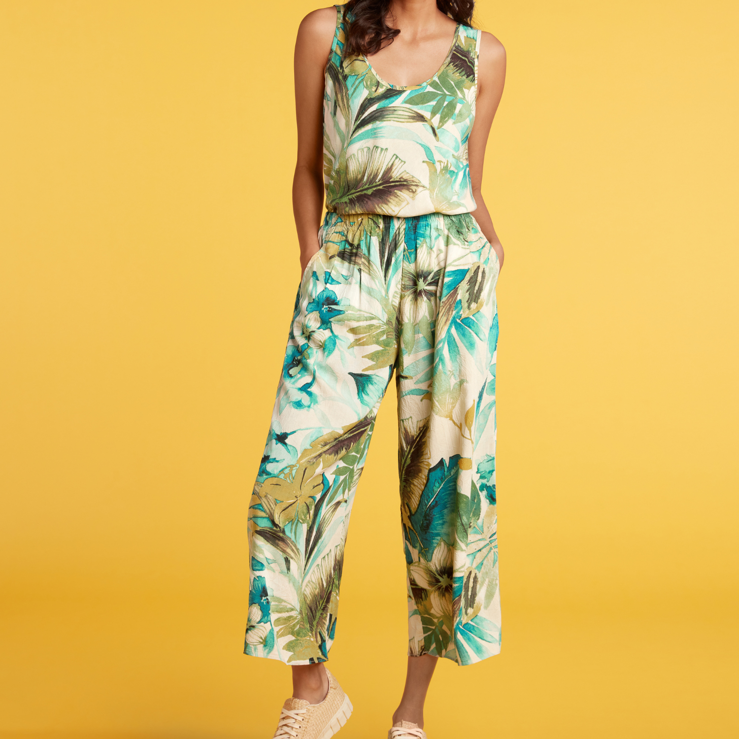Camiseta sin mangas estampada - Azzurra Teal