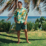 Camisa retro para hombre - Azul verdoso azzurra