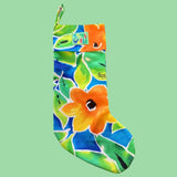 Christmas Stocking - Flower Star Blue