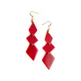 Pendientes Rae de nuez de Tagua - Rojo