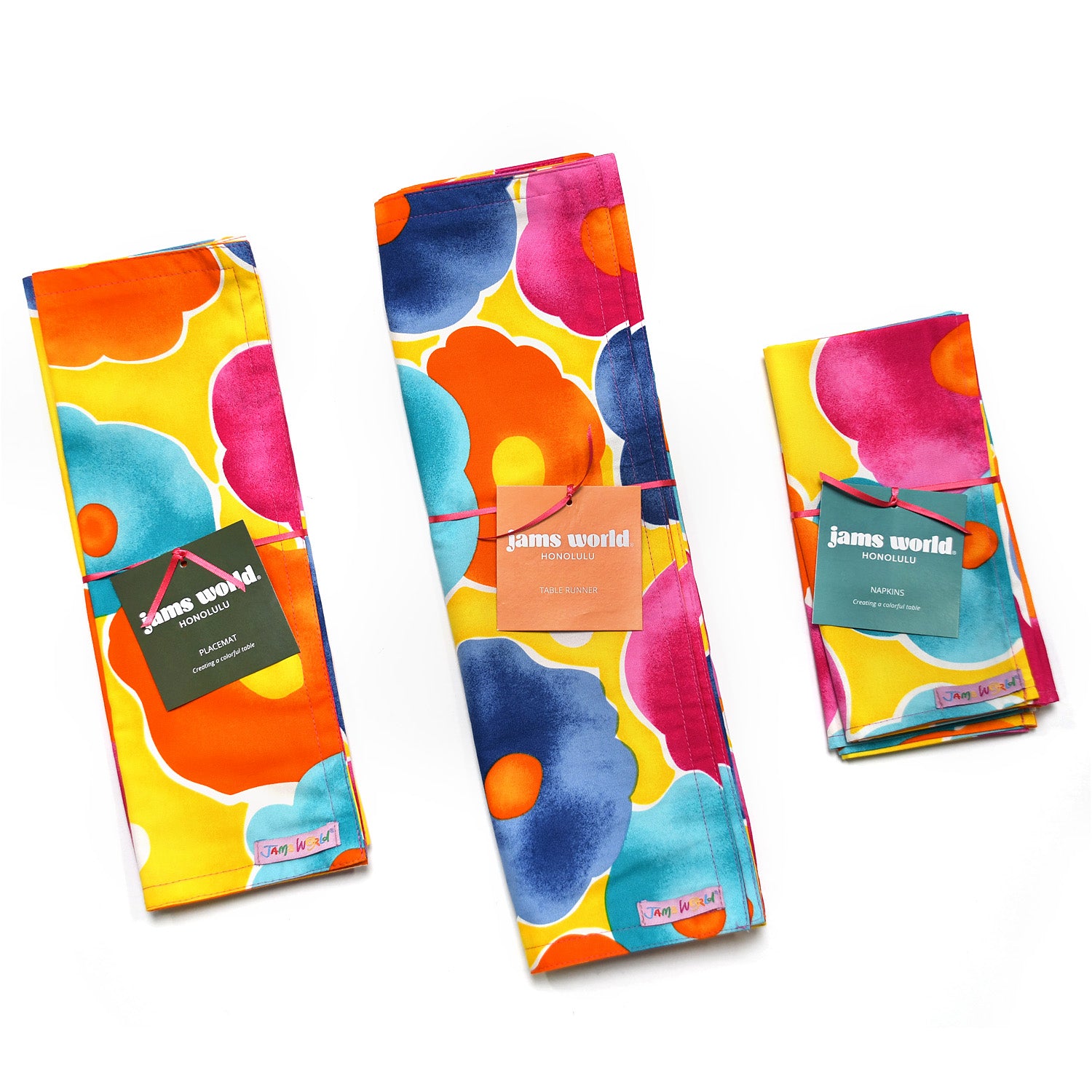 Juego de 2 manteles individuales reversibles Jams World: malvavisco