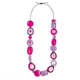 Tagua Nut Elliana Necklace - Fucsia/ Violet