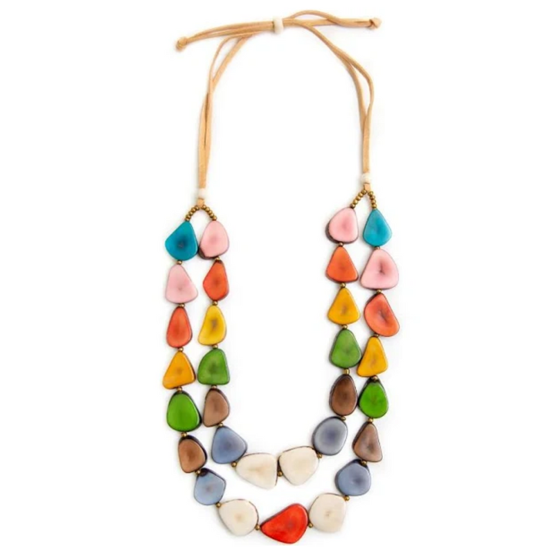 Tagua Nut Marlene Necklace - Pastel Multi