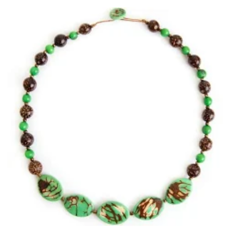 Tagua Nut Lupe Necklace - Mint