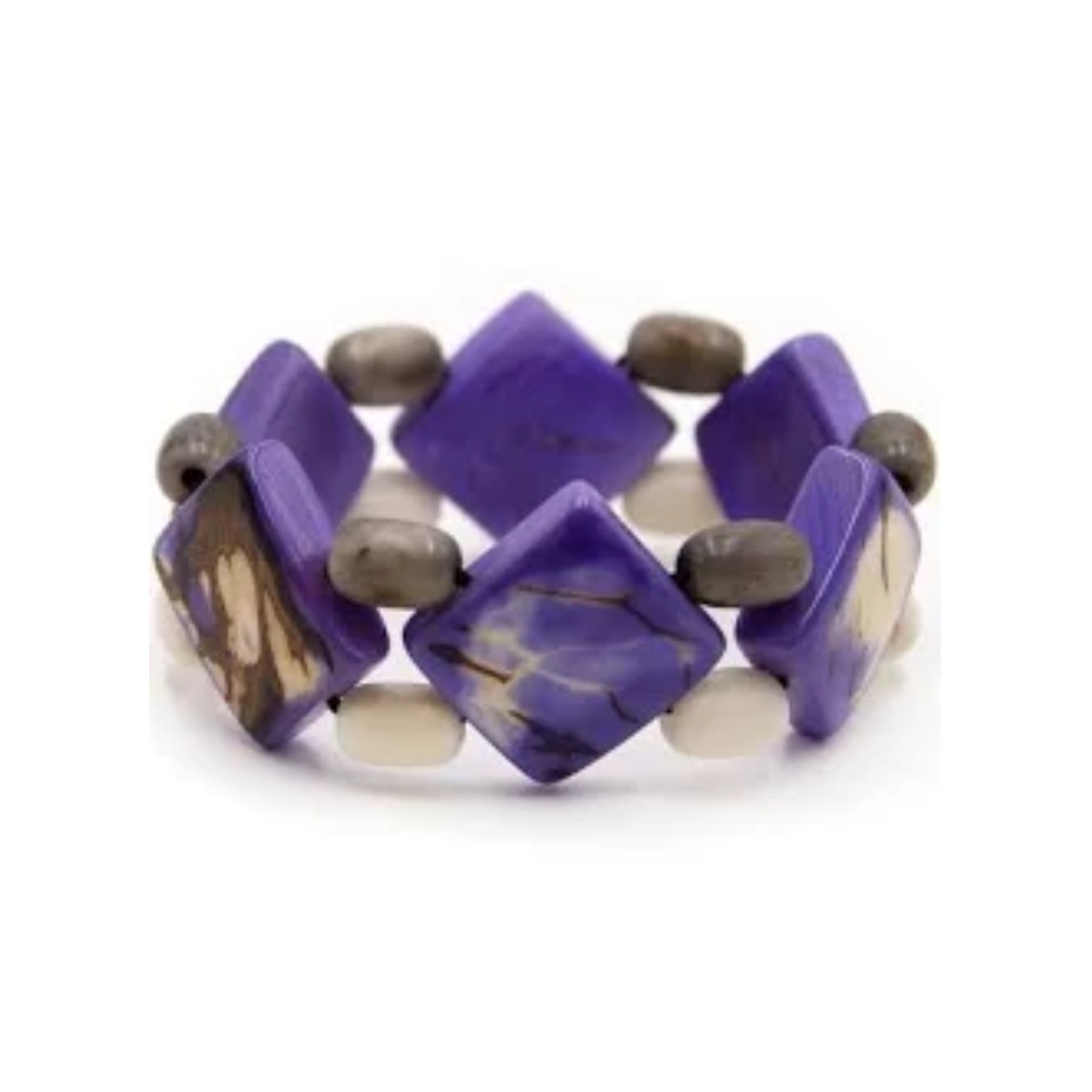Tagua Nut Juana Bracelet - Purple