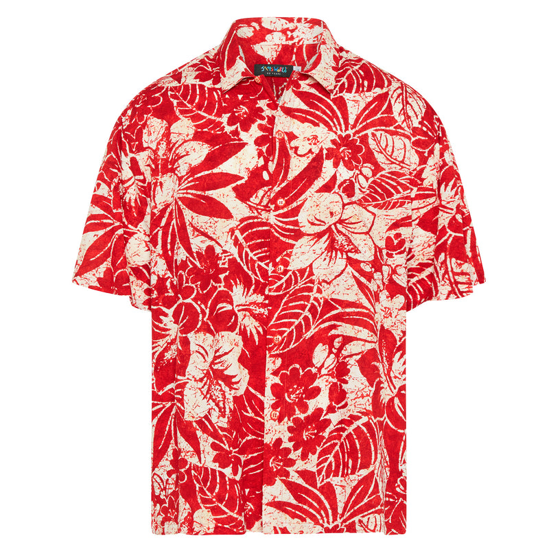 Camicia retrò da uomo - rosso koa