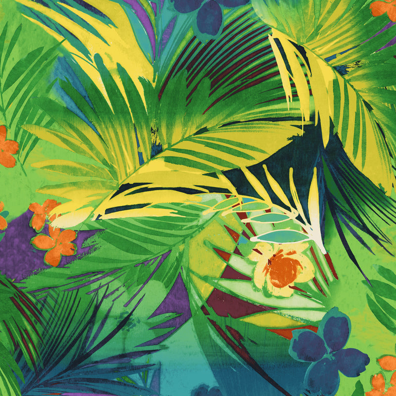 Vestido Largo Mixto Volantes - Jungle Palm