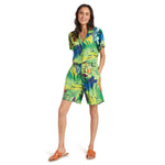 Pantalón corto unisex de rayón Volley - Jungle Palm