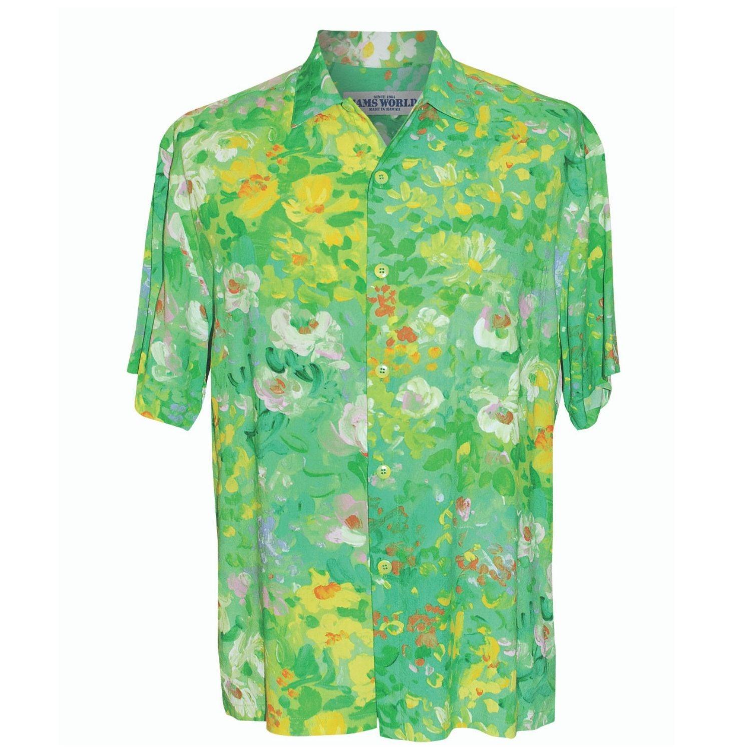 Camisa retro para hombre con estampado de flores