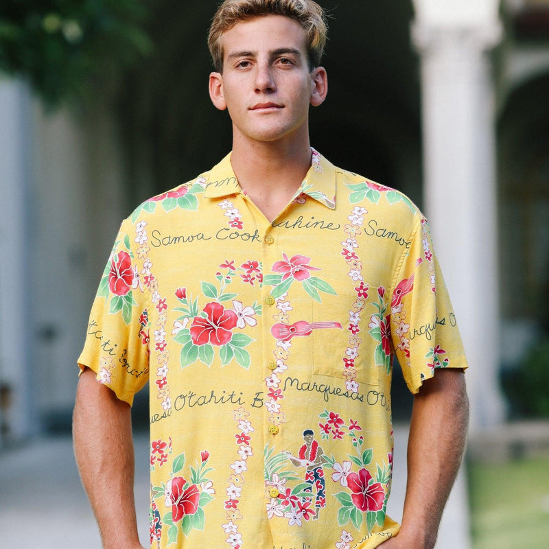 Chemise rétro pour homme - Island Yellow - jamsworld.com