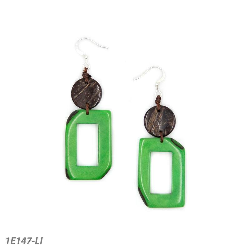 Tagua Nut Julia Earrings - Lime
