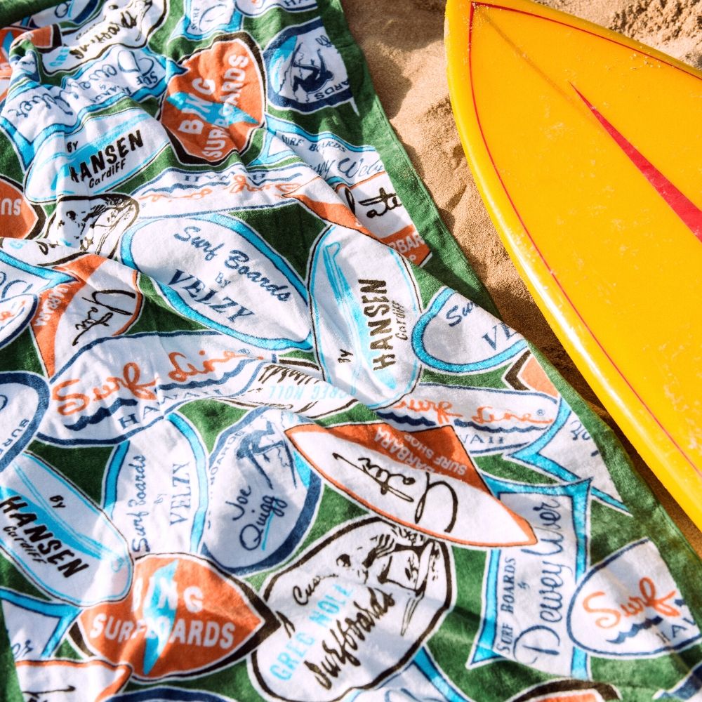 Surf Line Hawaii Terry Towel - 贴花绿色