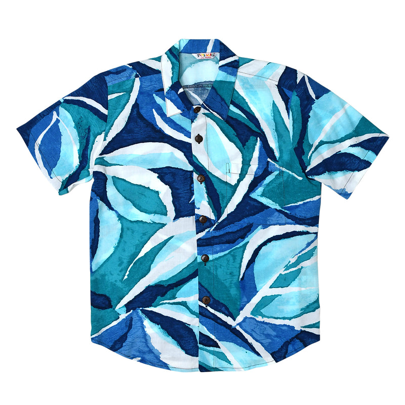 Camisa de rayón para niños: XS(4/5 - L(12/14) - Hoja de laurel