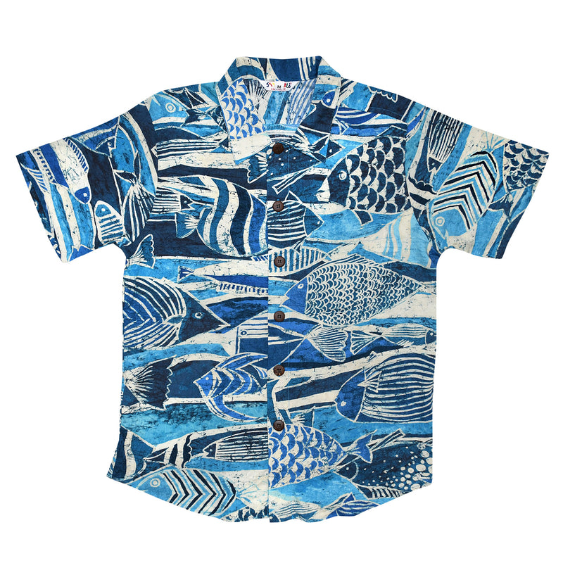 Chemise en rayonne pour garçon : XS(4/5 - L(12/14) - Rainbow Runner Denim