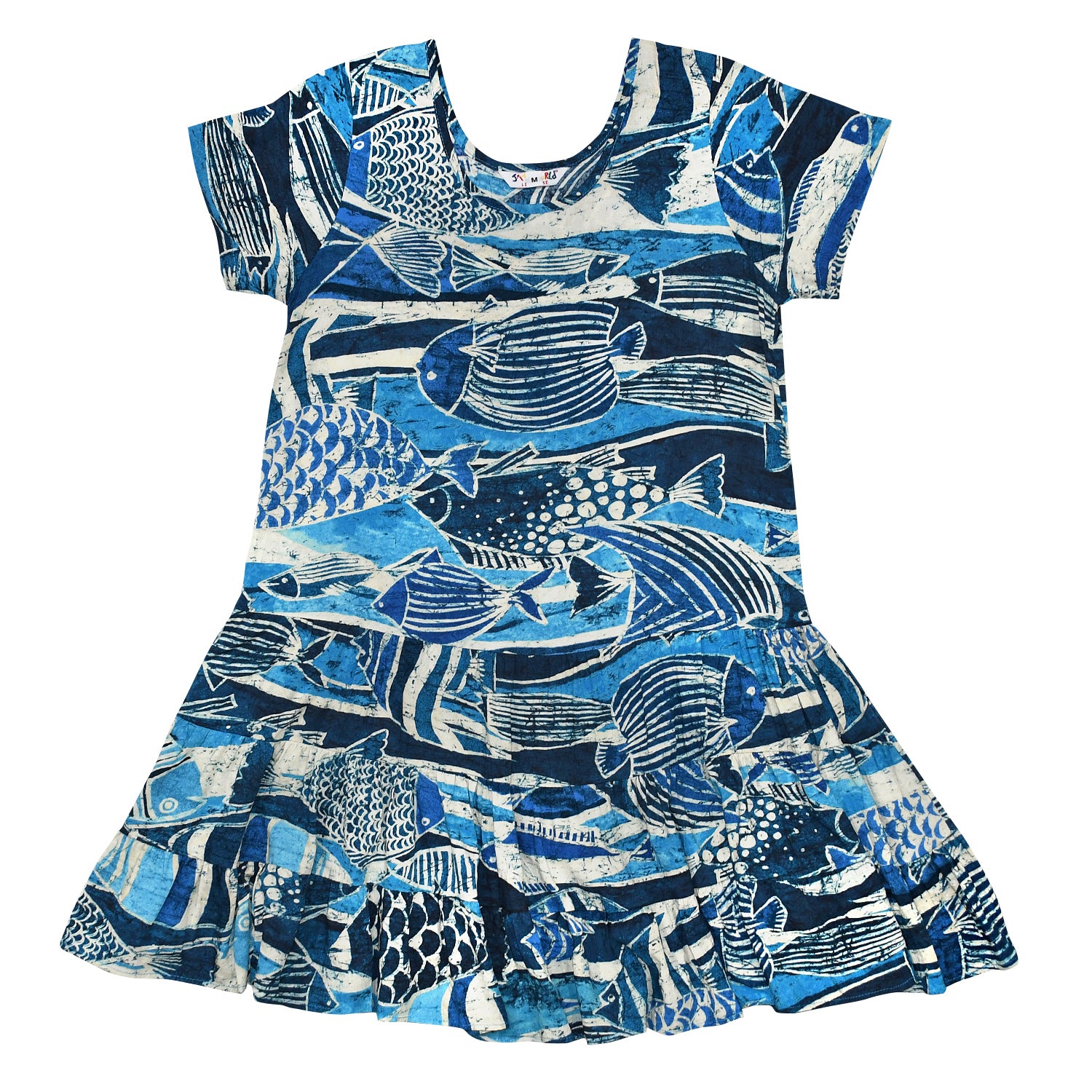 女童连帽连衣裙：XS(4/5) - L(12/14) - Rainbow Runner Denim