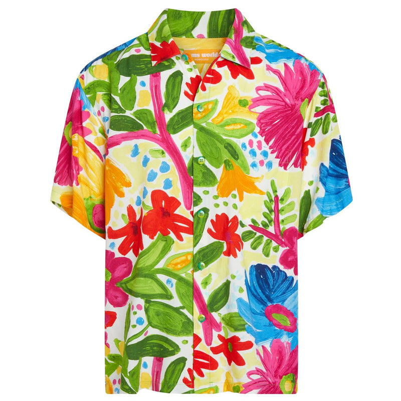 Men's Retro Shirt - Flower Party White - jamsworld.com