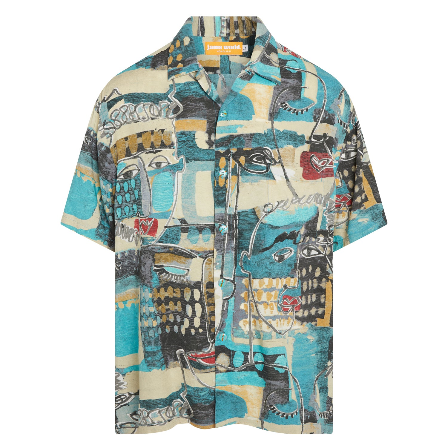 Chemise Rétro Homme - Visage Turquoise