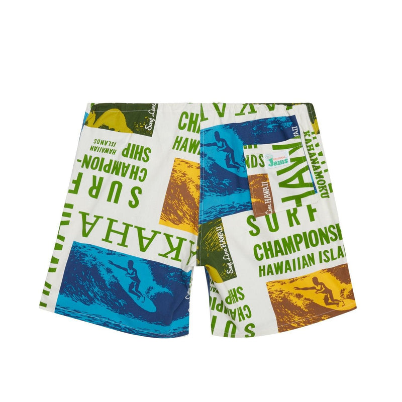 Pantalones cortos para hombre Original Jams - Surf Contest Blanco - Surf Line Hawaii