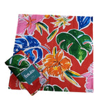 Serviette Hawaii Surf Line (Ensemble de 2) - Ananas Hibiscus Rouge