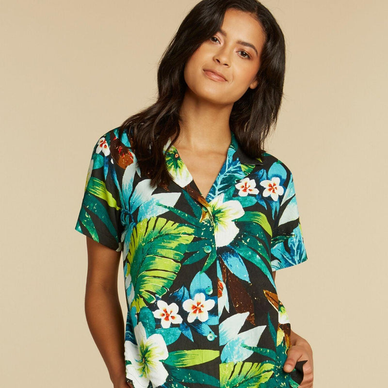 Print Top - Waiola Black - jamsworld.com