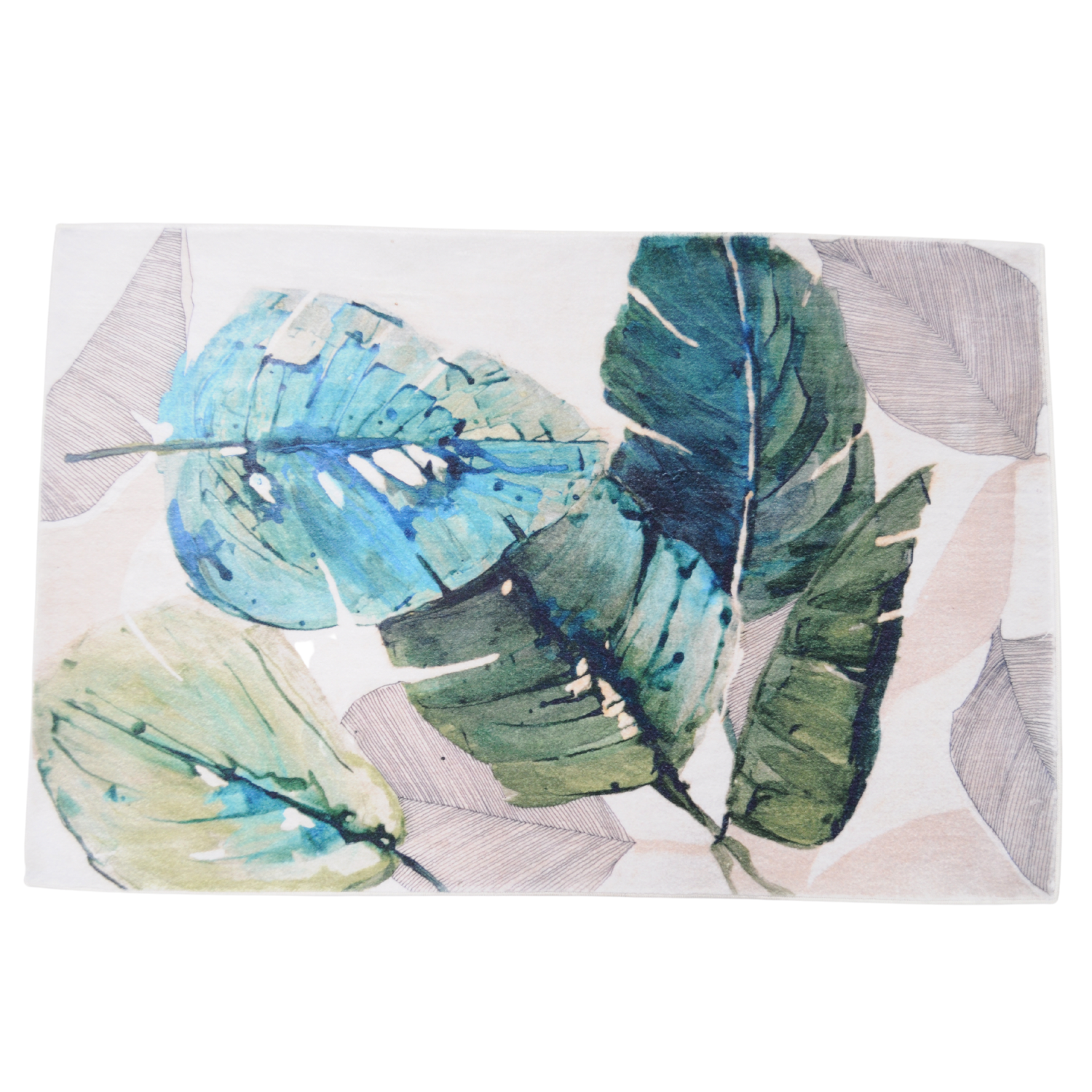 Placemat with tropical leaf design on a white background