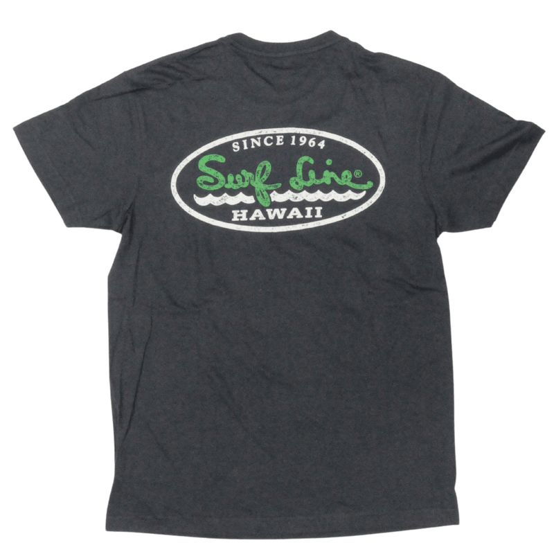 T-shirt ovale avec logo Surf Line Hawaii en détresse - jamsworld.com
