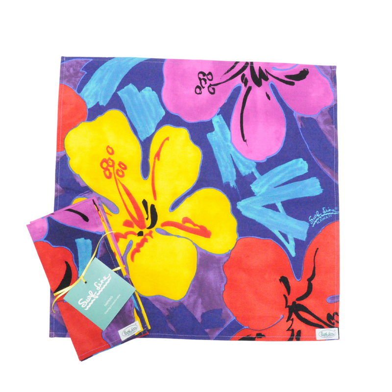 Serviette Hawaï Ligne de Surf (Ensemble de 2) - Floral Hibiscus Violet