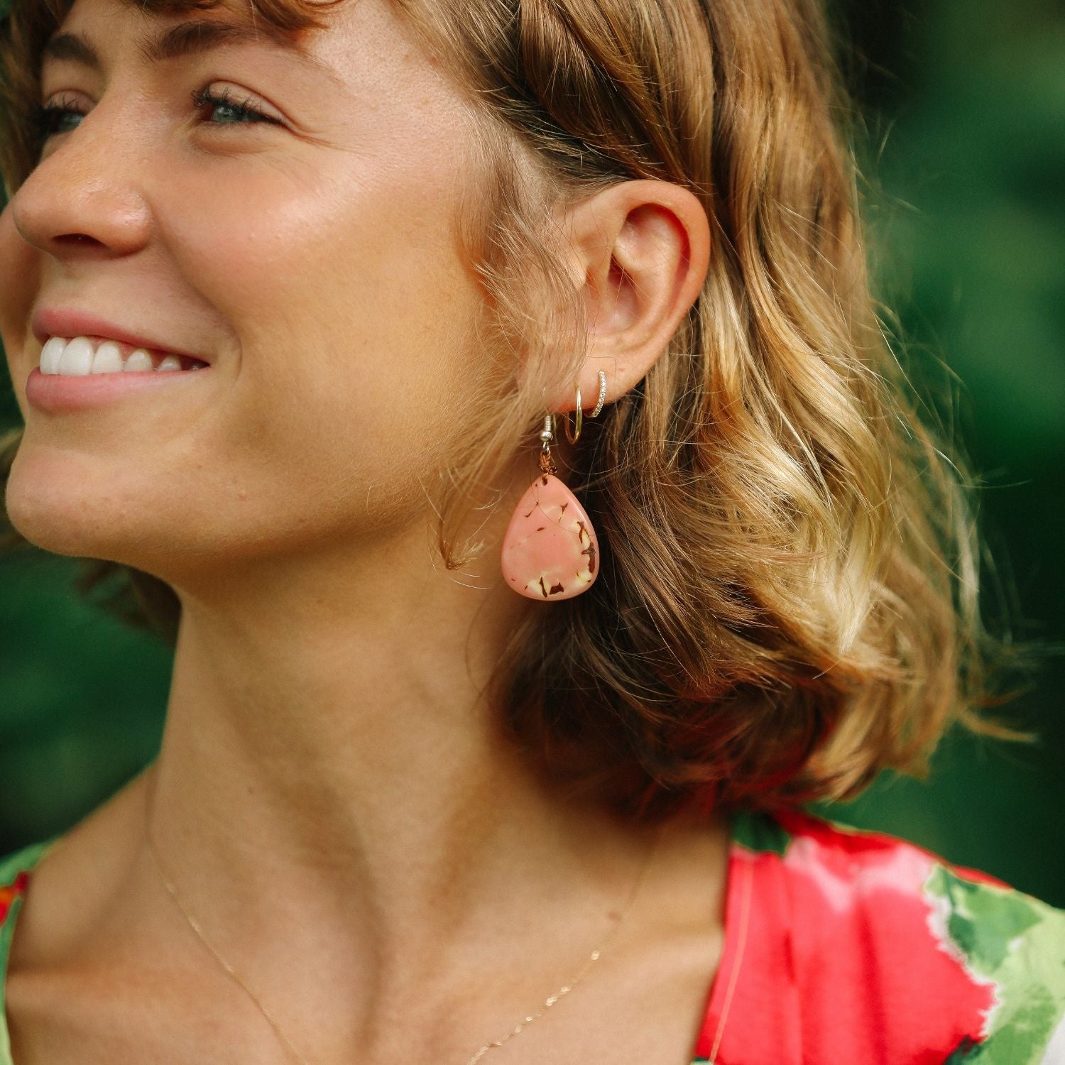 Tagua Nut Andrea Earrings - Yellow