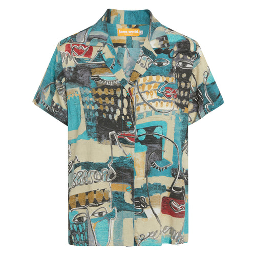 Print Top - Visage Turquoise