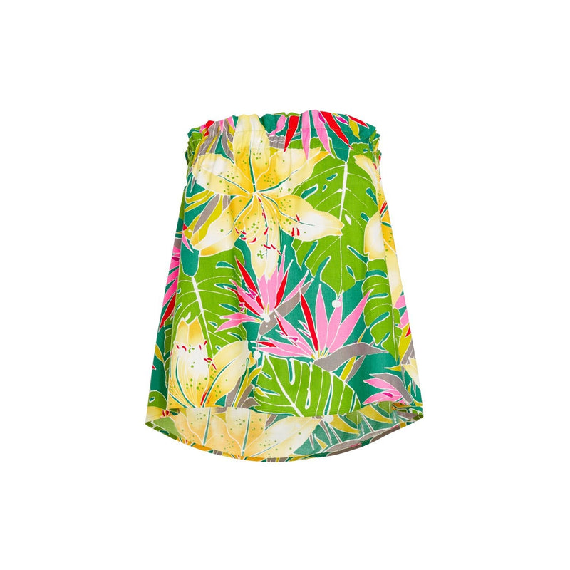 Camiseta de tubo verde tropical para mujer - Surf Line Hawaii