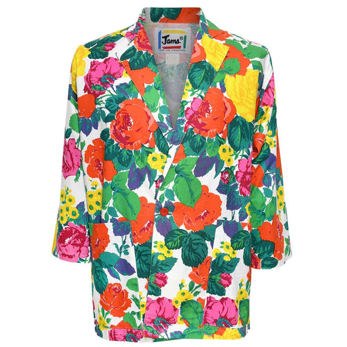 1980's Original Jams Surf Line International Blazer - White Floral - jamsworld.com