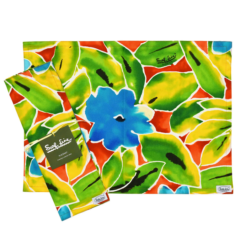Surf Line Hawaii Mantel individual reversible (juego de 2) - Flower Star Red