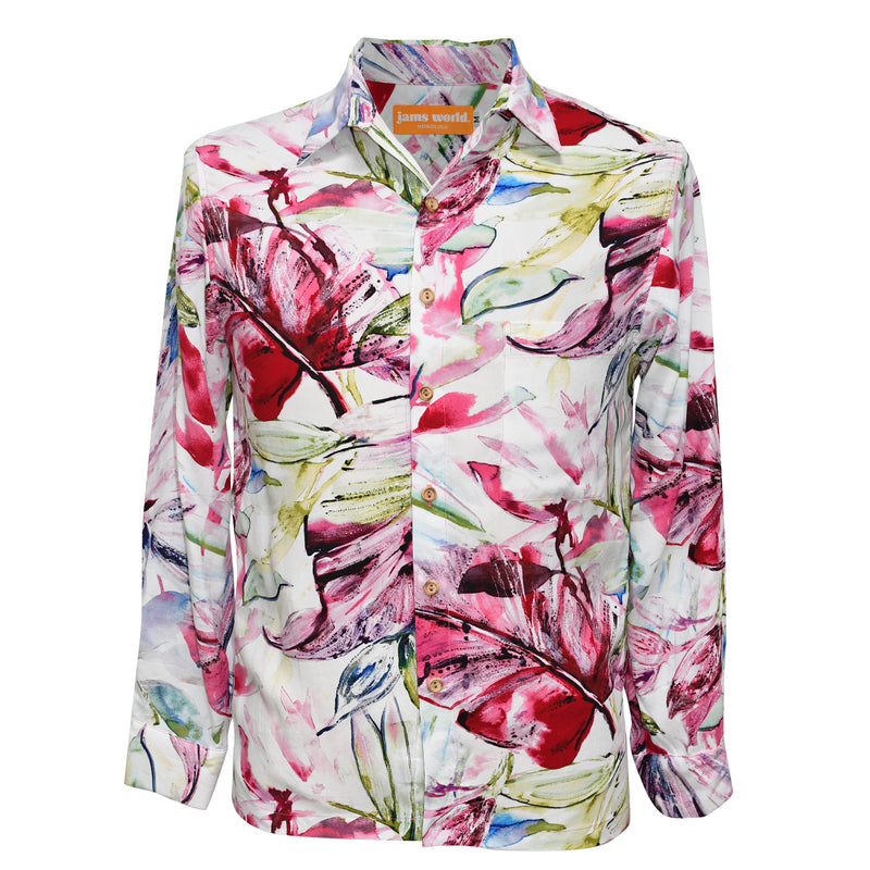 Unisex Long Sleeve Shirt - 'Akala (Pink) Wind Palm