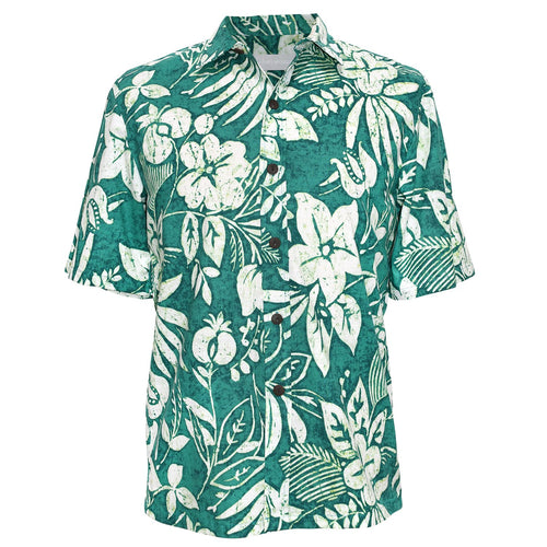 Men's Cotton Shirt - Makana Yukata Green - jamsworld.com