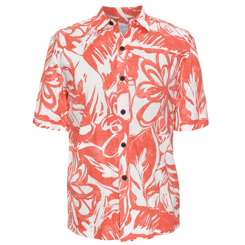 Chemise en coton pour hommes - Royal Garden Peach - jamsworld.com
